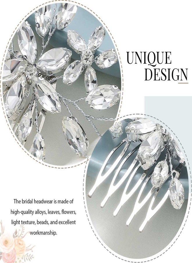 Latious Silver Wedding Crystal Hair Comb Rhinestone Bridal Hair Pieces Vintage Hair Clip for Women and Girls - Image 4