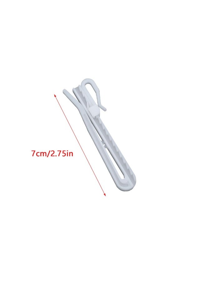 40 Pack Curtain Hooks Drapes Hanger Adjustable Shorten Hanging Hook Pinch Pleat Clip Holder Pleater Drapery Prong Pin for Window Door Shower Curtains Rod Ring Pleated Ratchet System - Image 2