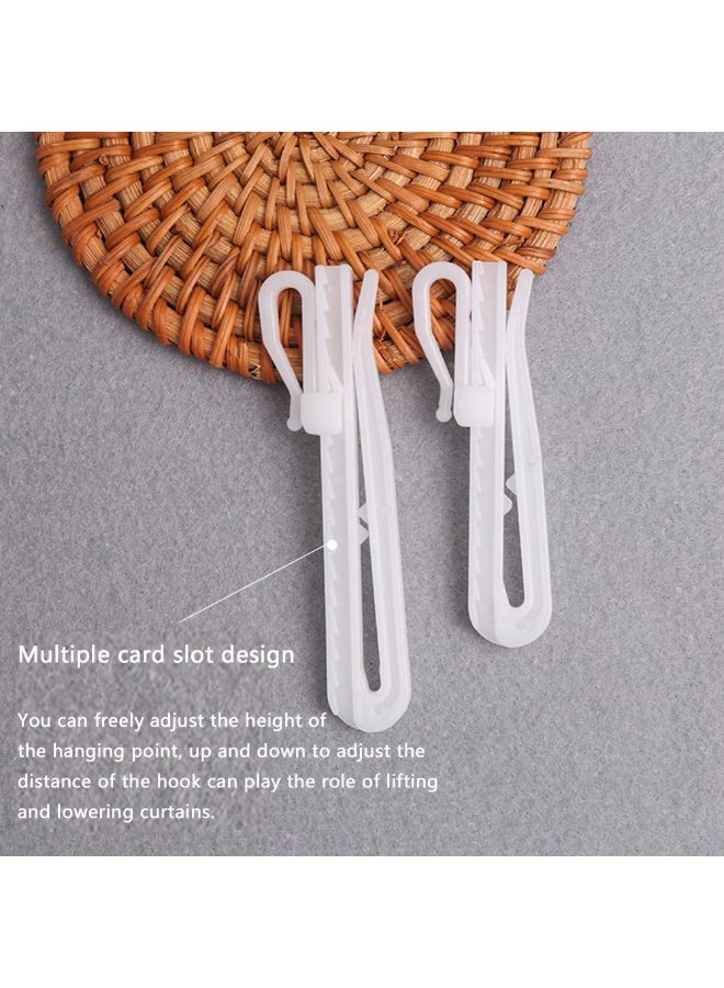 40 Pack Curtain Hooks Drapes Hanger Adjustable Shorten Hanging Hook Pinch Pleat Clip Holder Pleater Drapery Prong Pin for Window Door Shower Curtains Rod Ring Pleated Ratchet System - Image 3