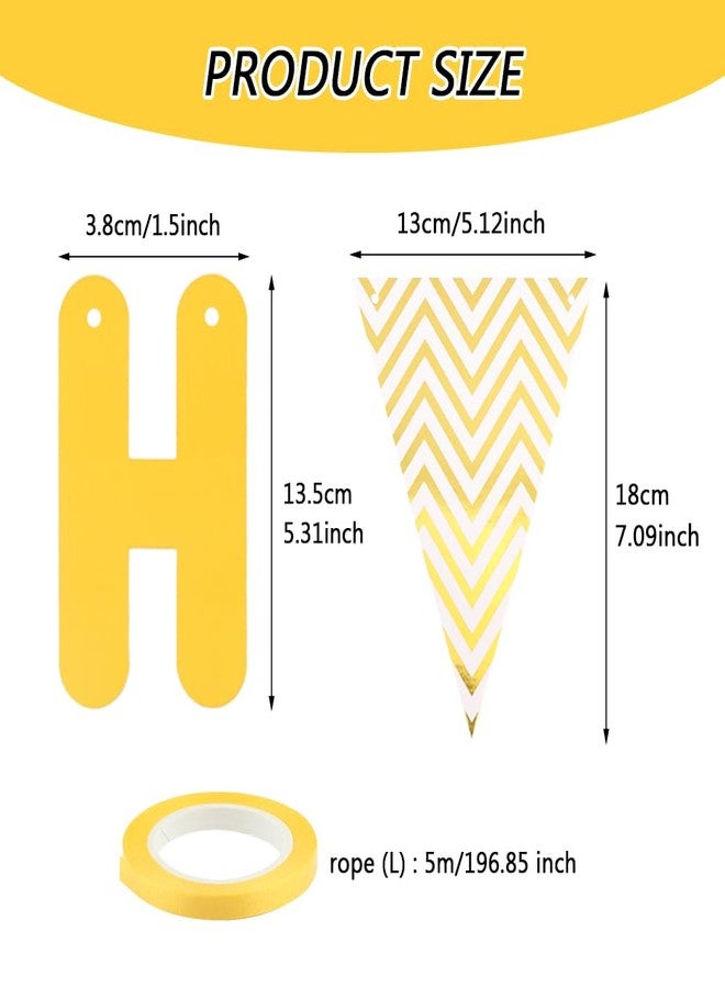 Balana Yellow Daisy Birthday Party Decoration Supplies,Happy Birthday Sign Banner Hanging Paper Kit,for Adults Birthday Party Decorations Shower DIY Hanging - Image 2
