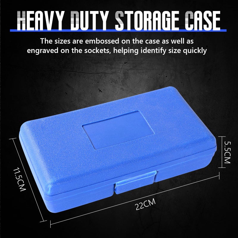 Uten Drive Male Female Torx Star Bit Socket E-Socket Set Handheld Tool - 34 Pcs, Star Socket Set For Hand Use Work On Cars, Trucks, Machinery, and Other Jobs With Storage Case, Blue - Image 3