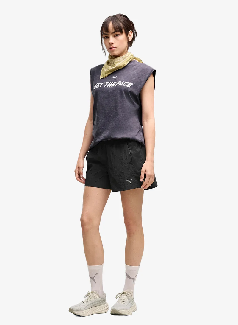 Puma PUMA Black 4" Run Culture Collective T7 Woven Shorts for Women | Best Price UAE