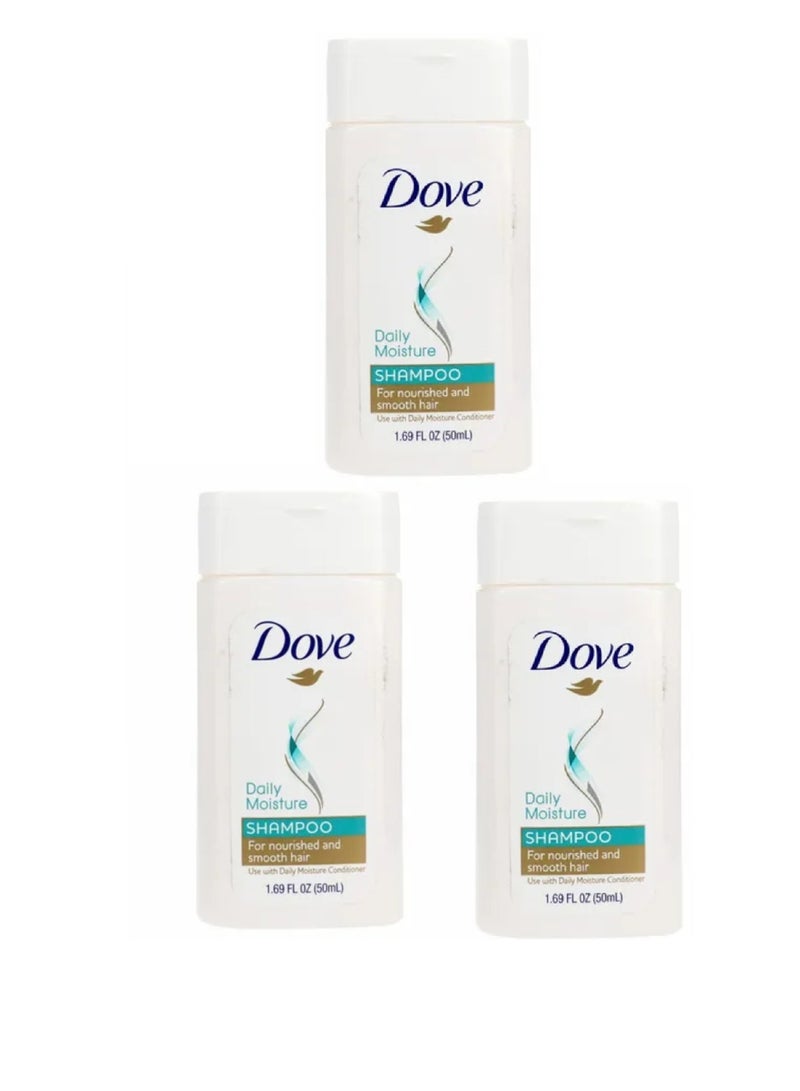 Dove 3 piececs of Daily Moisture Shampoo  50ml