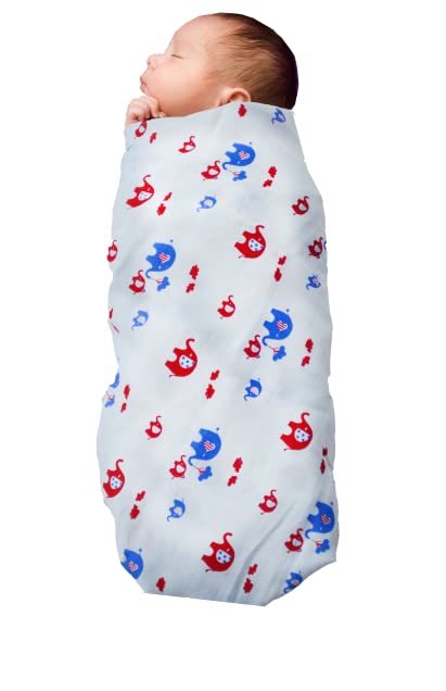 Ireeya Organic Cotton Muslin Baby Swaddle Wrap (Elephant & Giraffe) - Image 3