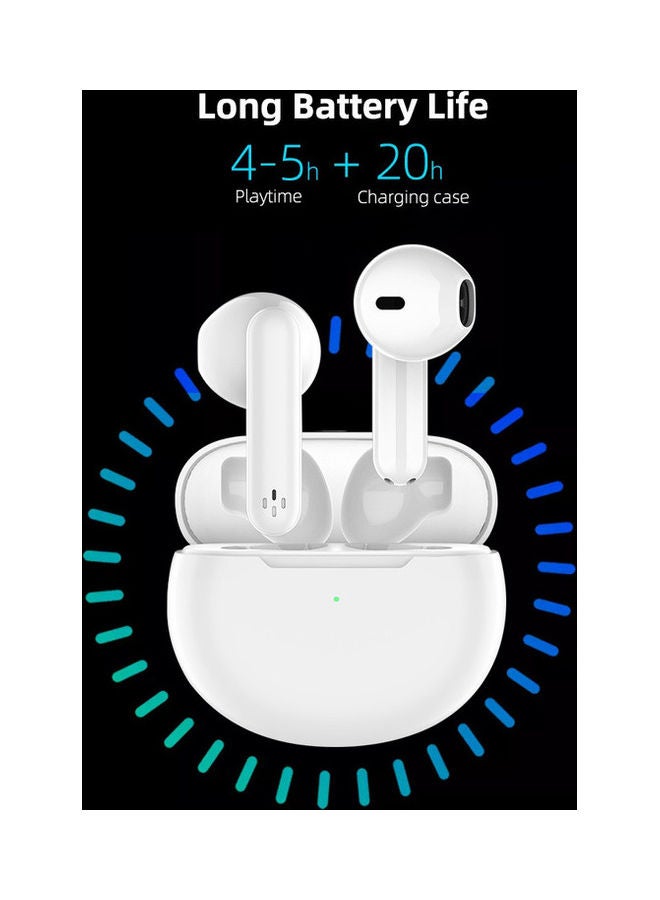 OFFBEAT Wavebuds S8 - Truewireless Stylish Headphones with Ergonomic Design, Comfortable Fit, Smart Touch Controls, Built in Voice Assistant, LED Status Lights and High Fidelity Audio White - Image 5
