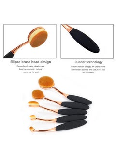 Yoseng Oval Foundation Brush 5 Pcs Toothbrush Makeup Brushes Fast Flawless Application Liquid Cream Powder Foundation  - Image 5
