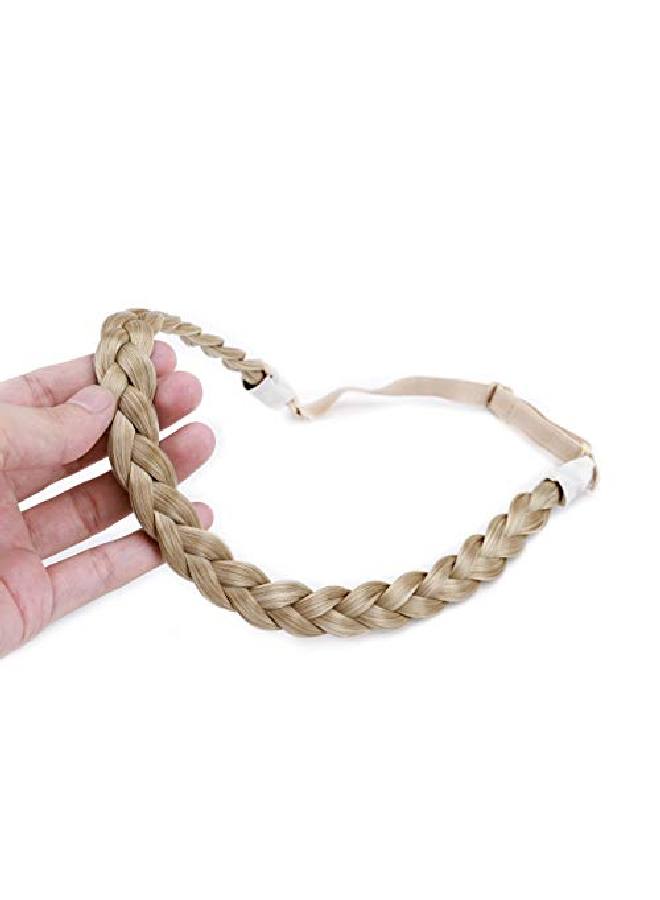Hairro رباط شعر مضفر رباط شعر مضفر رباط شعر مضفر رباط رأس مضفر شعر صناعي مضفر رباط رأس مرن مطاطي قطعة شعر مضفرة 3 خيوط للنساء والفتيات 27G 26/613 أشقر - Image 5