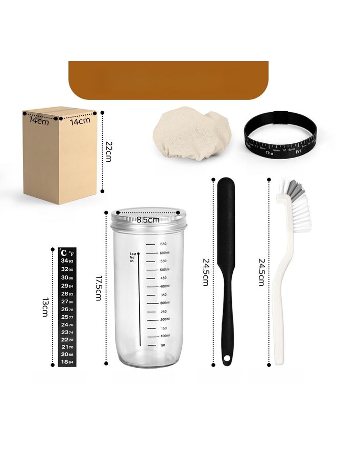 مجموعة كاملة من سلال تخمير العجين المخمر، ومجموعة حاويات زجاجية لبدء تخمير العجين المخمر، ومجموعة واسعة من لوازم خبز العجين المخمر. - Image 2