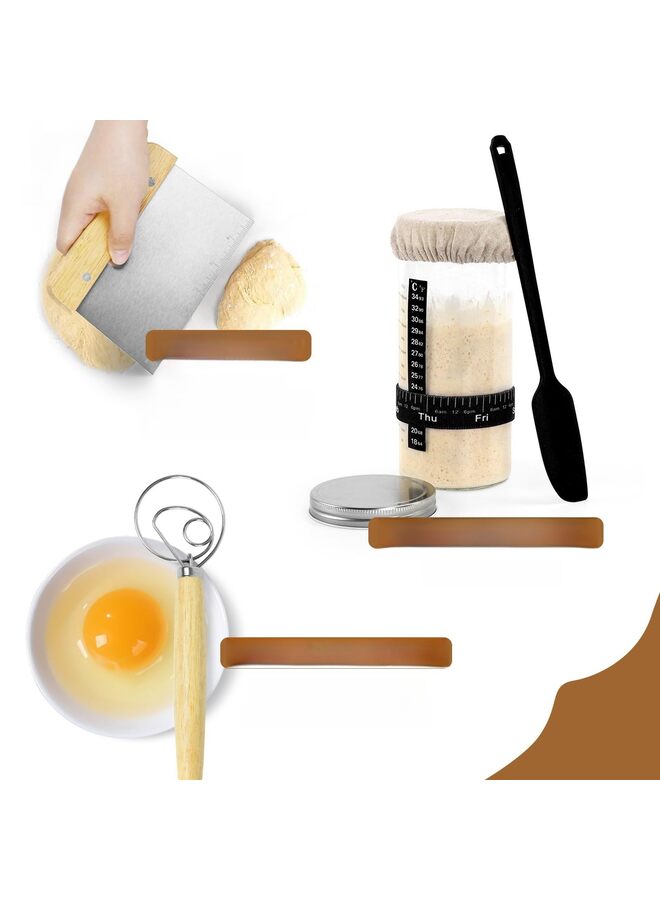 مجموعة كاملة من سلال تخمير العجين المخمر، ومجموعة حاويات زجاجية لبدء تخمير العجين المخمر، ومجموعة واسعة من لوازم خبز العجين المخمر. - Image 5