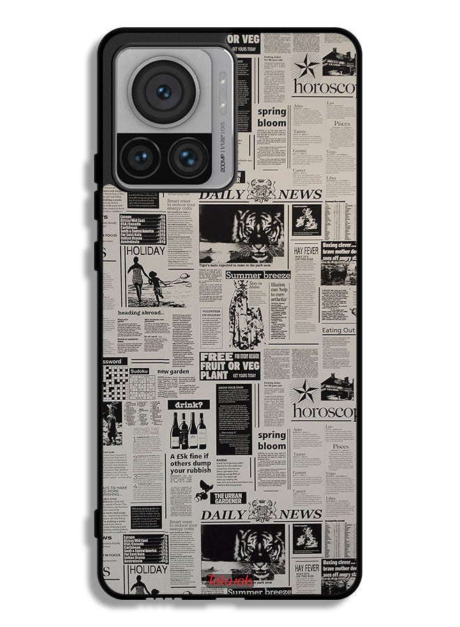 Tolwak Motorola Edge 30 Ultra Protective Case Cover Newspaper Recording  - Image 1