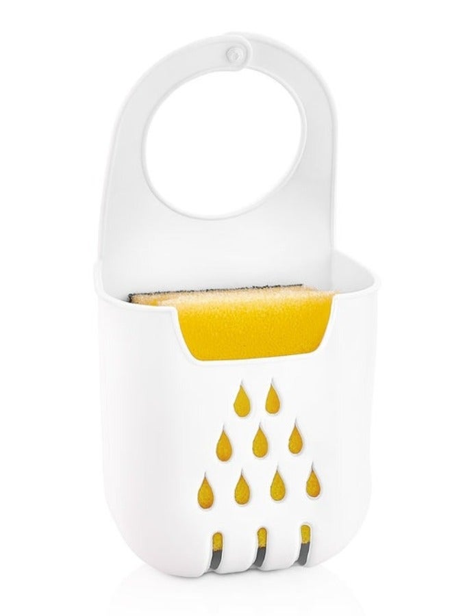FALMER Flexible Silicone Sponge Holder for Kitchen Sink with Sponge, Sponge and Cleaning Tools Hanger for Sink Kitchen Sink Organizer - Ventilate and Dry Sponges Easily - White - Image 1