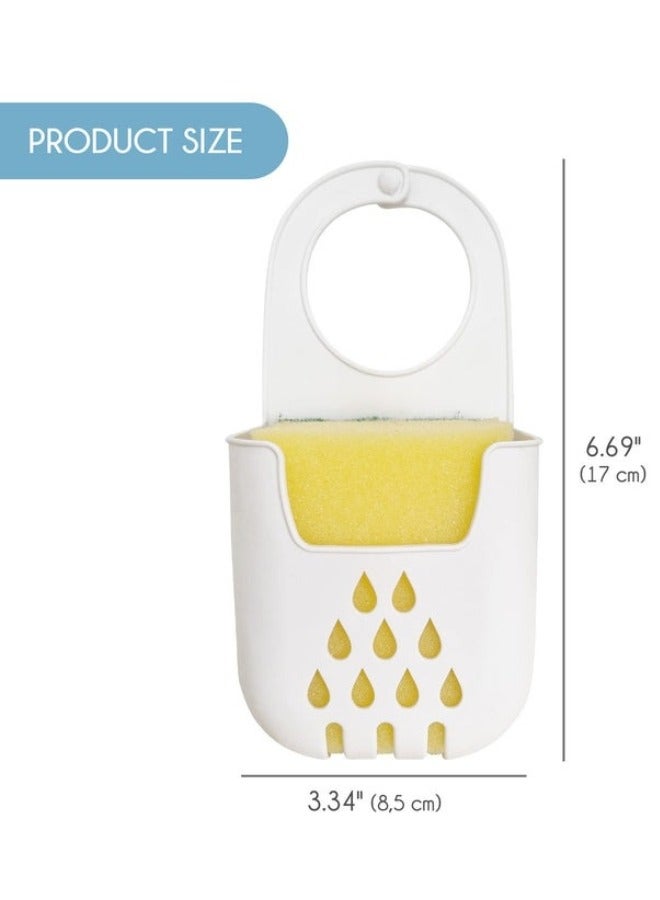 FALMER Flexible Silicone Sponge Holder for Kitchen Sink with Sponge, Sponge and Cleaning Tools Hanger for Sink Kitchen Sink Organizer - Ventilate and Dry Sponges Easily - White - Image 5