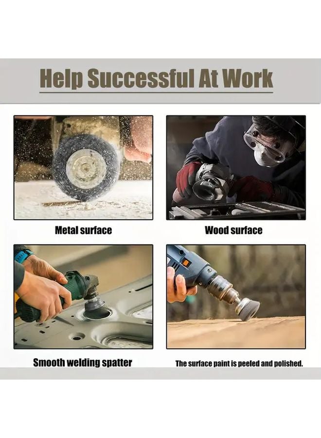 9 Pcs Steel Wire Brush Wheels 1.0 Inch Press On End Line Brushes 0.25 Inch Hex Shafts - Image 3