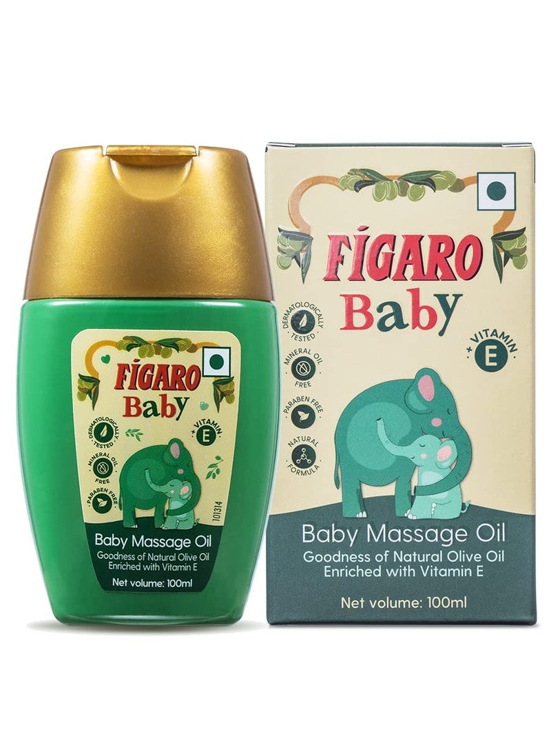 Figaro Baby Massage Oil With Goodness Of Natural Olive Oil Enriched With Vitamin E, Dermatologically Tested, 100 Ml - Image 1