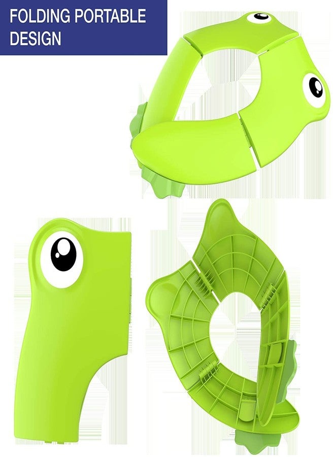 COOFANDY Foldable Baby Toilet Seat for 2-5 Years, Foldable Western Potty Trainer Cover,Toddler Potty Seat for Toilet, Travel Portable Reusable Kids Toddlers Boys Girls, Carry Bag (Green) - Image 4