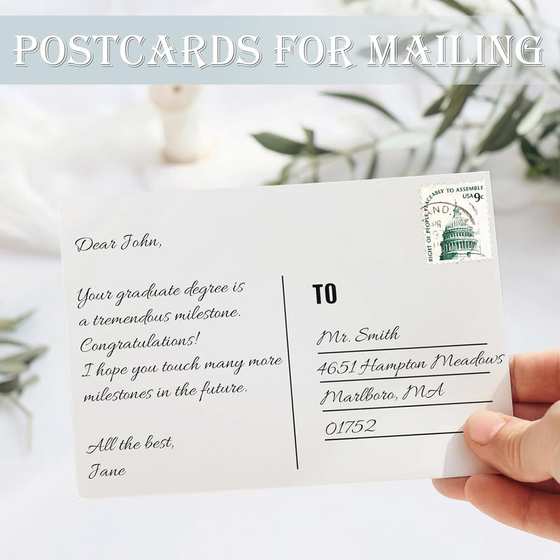Coidea Blank Postcards for Mailing, 80 Post Cards for Mailing, 300 GSM White 4 x 6 inches Cardstock Paper Mailable Printable Postcards Bulk for Birthday, Thank You, Business Postcards - Image 5