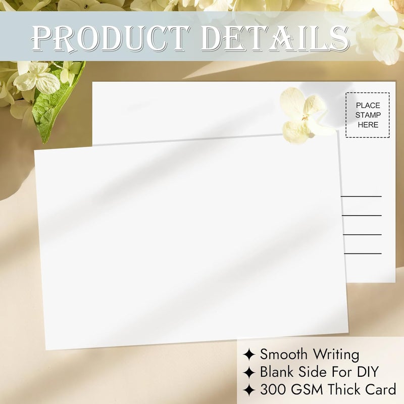 Coidea Blank Postcards for Mailing, 80 Post Cards for Mailing, 300 GSM White 4 x 6 inches Cardstock Paper Mailable Printable Postcards Bulk for Birthday, Thank You, Business Postcards - Image 4