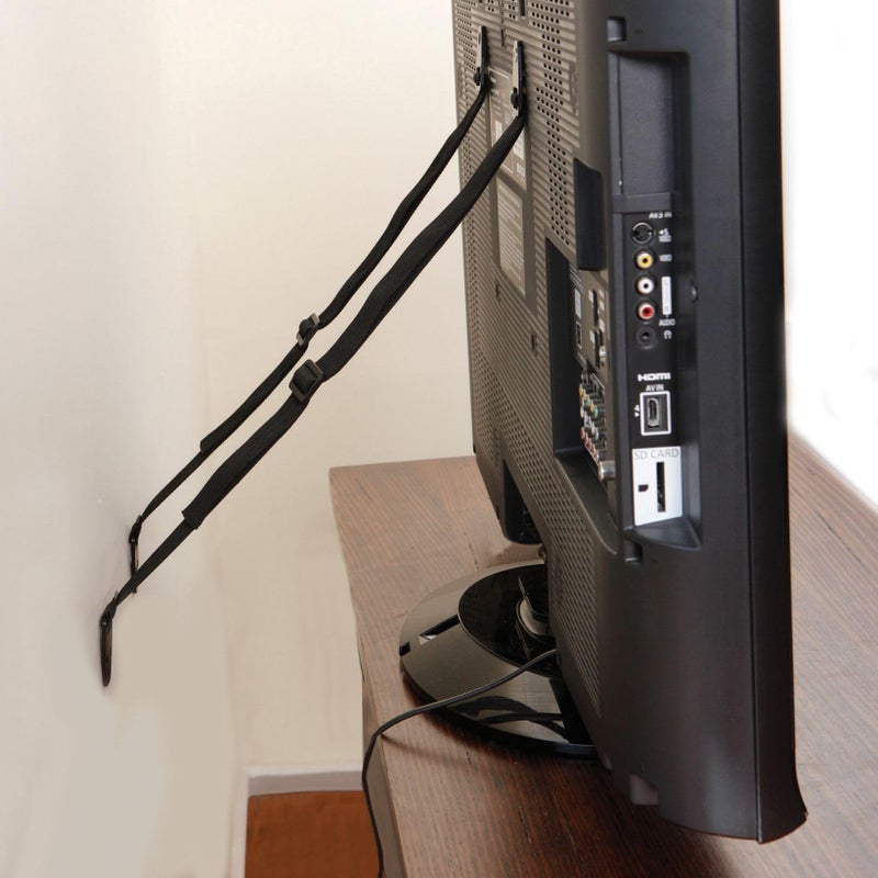 دريم بيبي Dreambaby Flat Screen TV Saver Child Safety Straps - Anti-Tip Furniture Security Anchors - Adjustable Strap - Black - Model L860 - Image 5