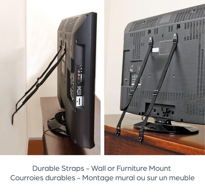 دريم بيبي Dreambaby Flat Screen TV Saver Child Safety Straps - Anti-Tip Furniture Security Anchors - Adjustable Strap - Black - Model L860 - Image 2