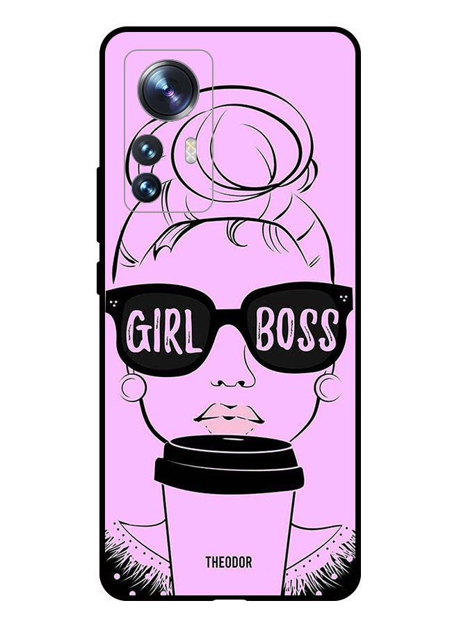 Theodor Protective Case Cover For Xiaomi 12 Pro 5G Girl Boss Pink Background - Image 1