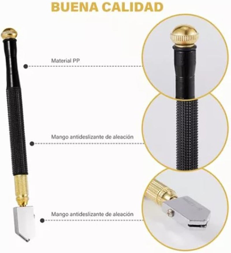 Zaweliyo 5 قطع مجموعة قاطع الزجاج مع مقبض مريح لقطع المرايا والرفوف - Image 4