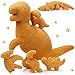 RoundFunny 5 Pcs Plush Dinosaur Nugget Pillow Set 16 Inch Large Stuffed Dinosaur with 4 Plush Babies in Zippered Belly Soft Dino Pillow Gifts for Birthday Collection Party Decors - Image 2