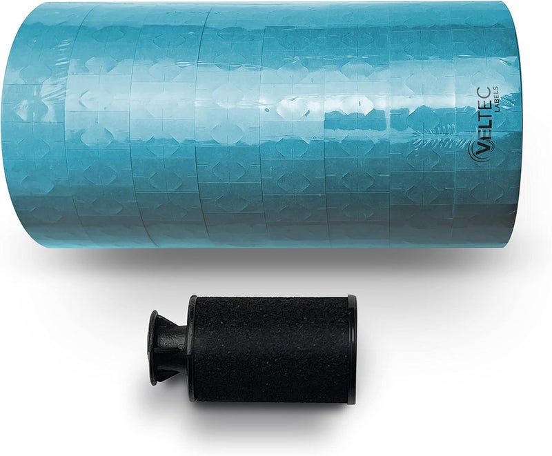 Veltec Blue Labels for Monarch 1131 One-Line Price Gun – 1 Sleeve, 20,000 Labels, Pricemarking with Security Slits and Free Ink Roller - Image 2