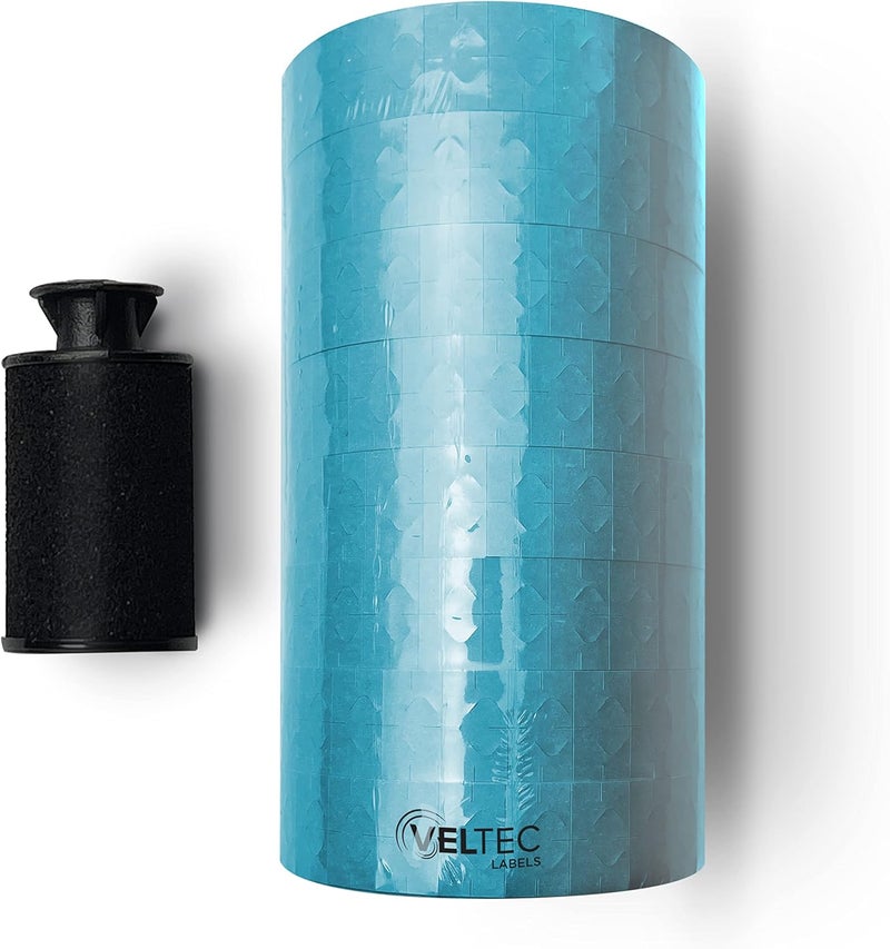 Veltec Blue Labels for Monarch 1131 One-Line Price Gun – 1 Sleeve, 20,000 Labels, Pricemarking with Security Slits and Free Ink Roller - Image 3
