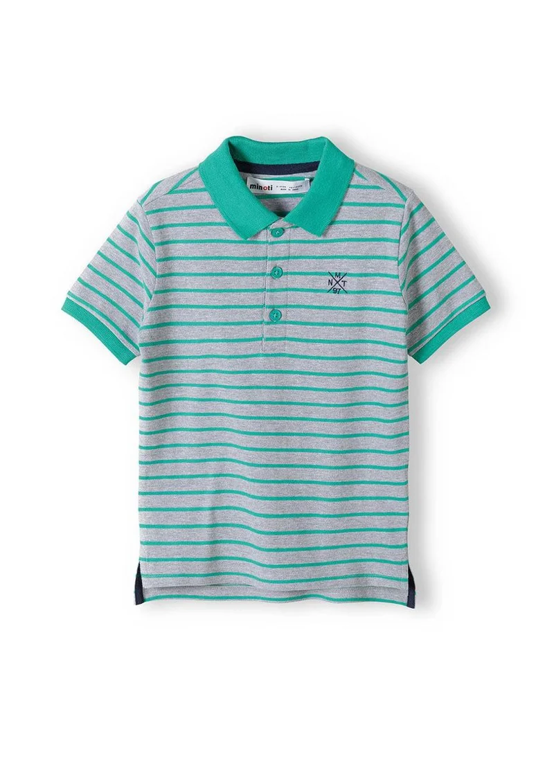 MINOTI Teen Polo Shirt with Short Sleeves and Button Placket
