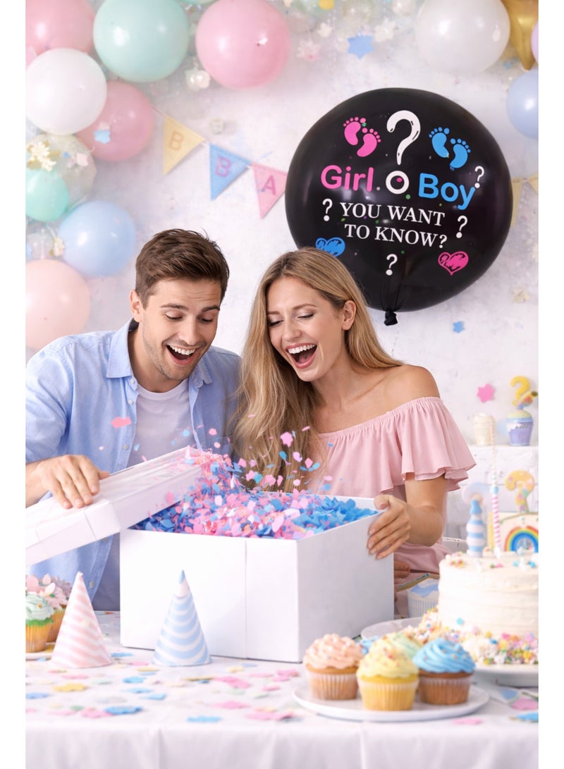 Party Time Gender Reveal Balloon 18 Inch Black Boy or Girl Baby Shower Party Decoration - Image 2