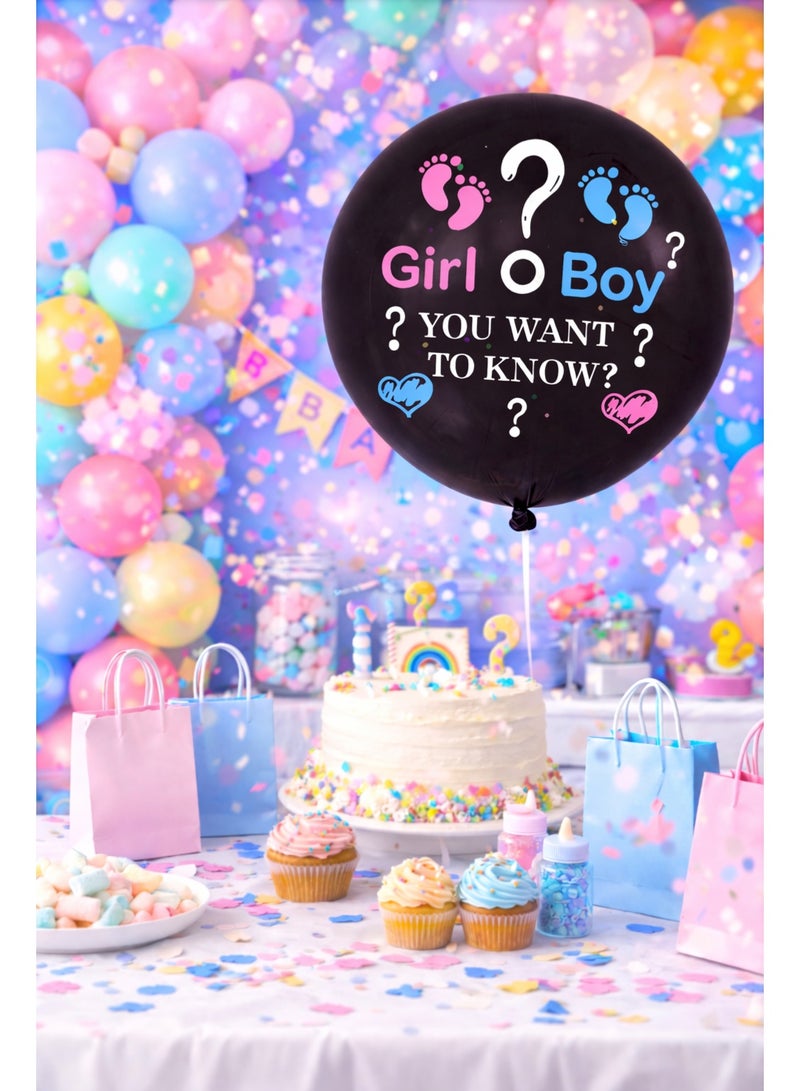 Party Time Gender Reveal Balloon 18 Inch Black Boy or Girl Baby Shower Party Decoration - Image 3