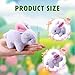 TANEMUDO 40 Pcs Easter Bunny Stuffed Animal 4 Inch Mini Detachable Keychain Plush for Easter Basket Stuffer Valentine Party Favors White Pink Purple Brown - Image 4