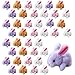 TANEMUDO 40 Pcs Easter Bunny Stuffed Animal 4 Inch Mini Detachable Keychain Plush for Easter Basket Stuffer Valentine Party Favors White Pink Purple Brown - Image 2