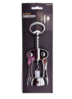 PROGRESS COOKS Bvrg0208 Stainless Steel Optimum Corkscrew  Silver Wing Corkscrew Wine Opener Wine Corkscrew And Beer Bottle Opener Barware Bottle Opener  - Image 1