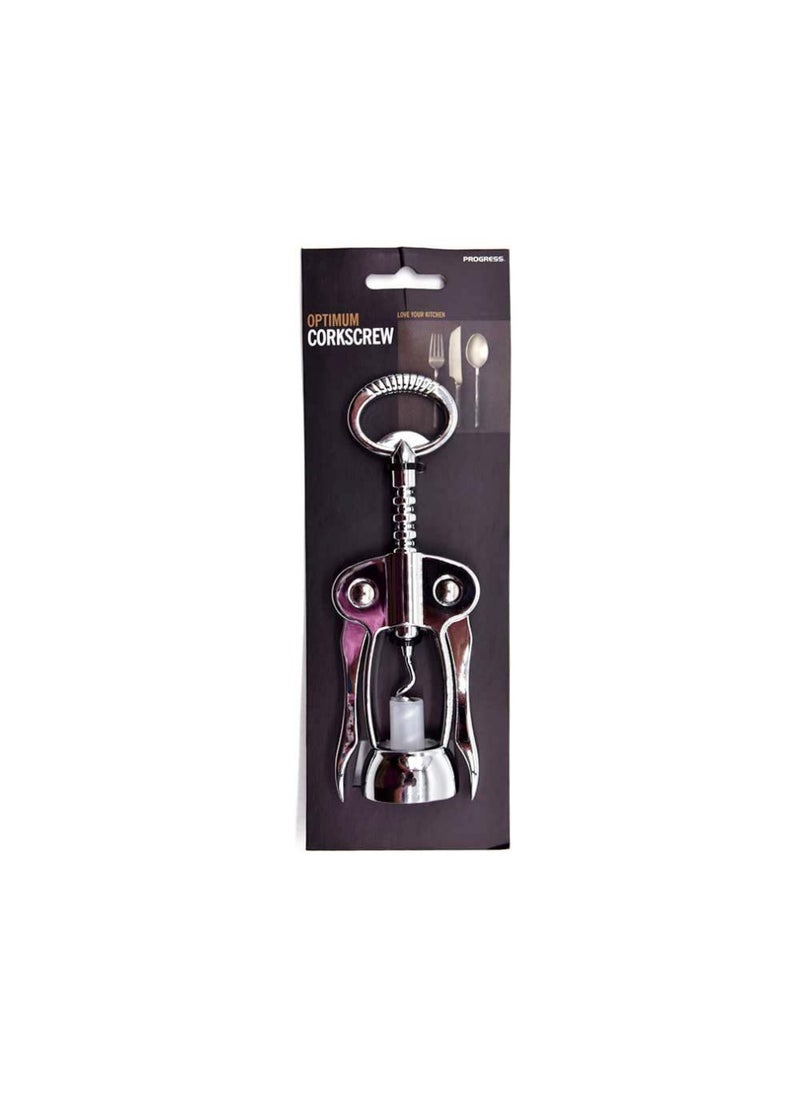 PROGRESS COOKS Bvrg0208 Stainless Steel Optimum Corkscrew  Silver Wing Corkscrew Wine Opener Wine Corkscrew And Beer Bottle Opener Barware Bottle Opener  - Image 3