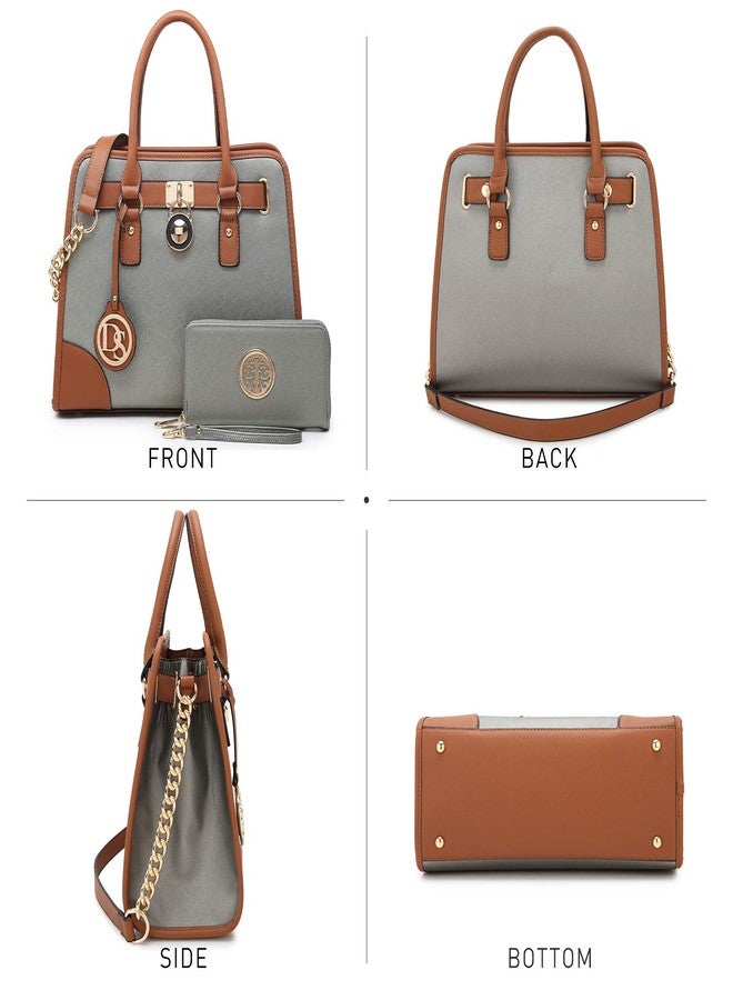 DASEIN Women's Leather Handbag and Purse (Set of 2, Multicolor) - Image 3