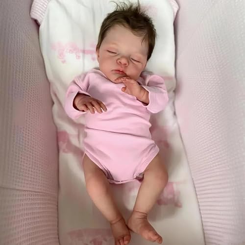 Anano Squishy 45cm Realistic Reborn Baby Dolls Silicone Baby Reborn Toddler Dolls Real Life Silicone Babies with Vivid Veins and Rosy Cheeks for Kids Creative RolePlay Gift - Image 5