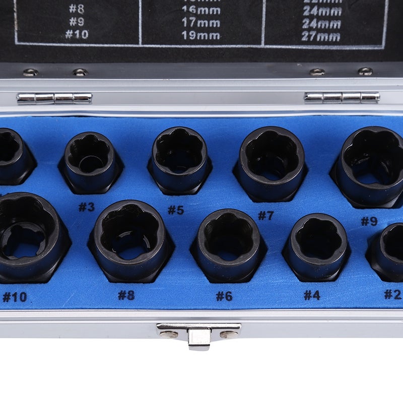 10 Pieces Damaged Bolt Nut Screw Remover Extractor Removal Set Threading Tools Kit - Image 3