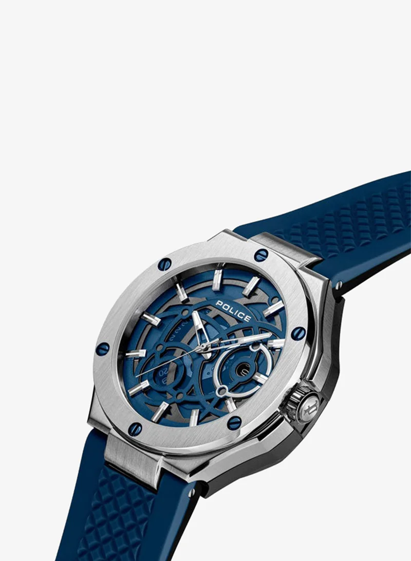 POLICE Dual Black & Navy Dial Black & Navy Silicone Strap Multifunction Watch for Men - 42mm