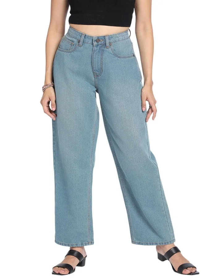 Dennis Lingo  Women'S Indigo Denim Solid Pattern Full Length Relaxed Jeans for Women | Best Price UAE