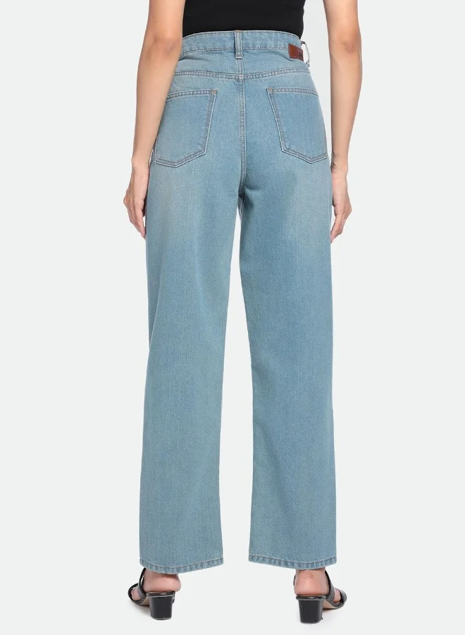 Dennis Lingo  Women'S Indigo Denim Solid Pattern Full Length Relaxed Jeans for Women | Best Price UAE
