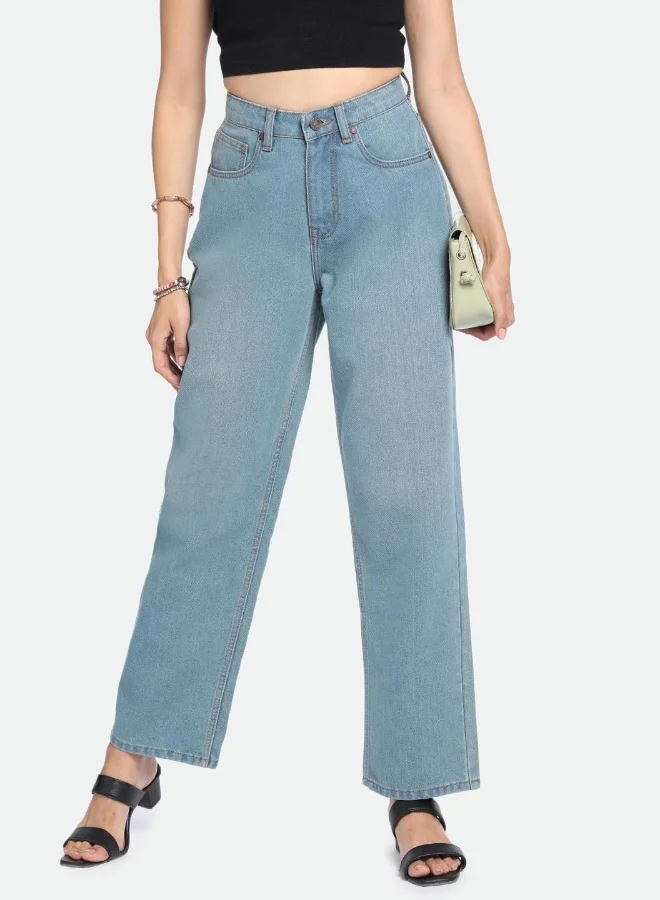 Dennis Lingo  Women'S Indigo Denim Solid Pattern Full Length Relaxed Jeans for Women | Best Price UAE