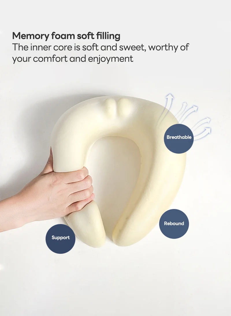 Sharpdo U-Shaped Travel Pillow Nap Pillow Is Stowable and Comes 28*27*10CM (with 1 Storage Bag)