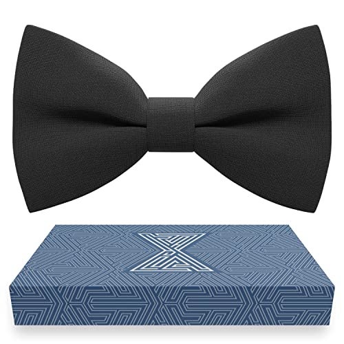 Bow Tie House Tuxedo Bow Tie for Infant Toddler Cute Boy Black Bow Ties - Fabric Pretied Unisex Adjustable Little Colorful Fashion for Kids Babys Bowties in shop (Small, Black) - Image 1