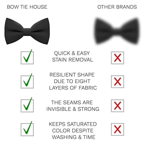 Bow Tie House Tuxedo Bow Tie for Infant Toddler Cute Boy Black Bow Ties - Fabric Pretied Unisex Adjustable Little Colorful Fashion for Kids Babys Bowties in shop (Small, Black) - Image 3