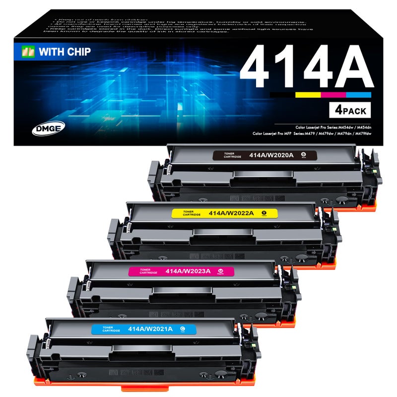 414A 414X Toner Cartridges M479fdw Compatible Replacement for HP 414A Toner Cartridges 4 Pack Works with HP Color Laserjet Pro MFP M479fdw Toner Pro M454dw M454dn M480f M455dn Series PrinterW2020A