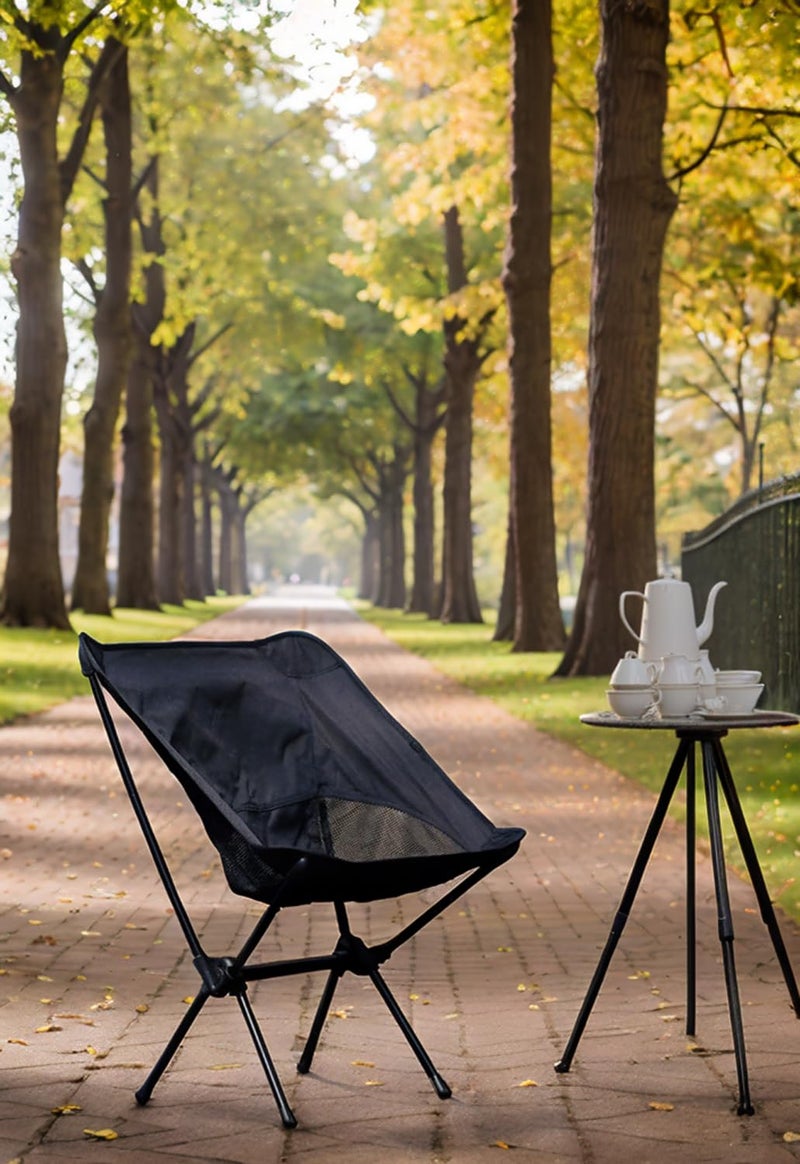 Wind Tour Portable Camping Chair Lightweight Foldable Outdoor Chair for Hiking Camp Backpacking Lawn Beach Fishing Picnic with Carry Bag (Black) - Image 5