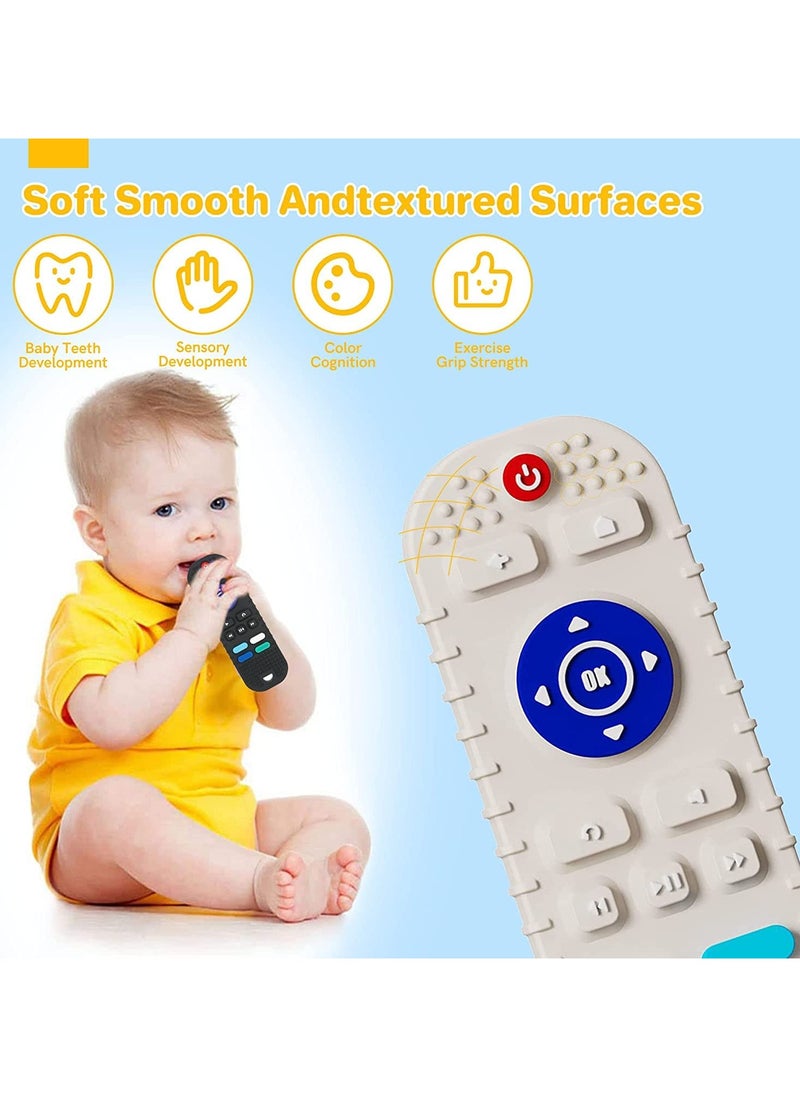 NNEWVANTE Silicone Baby Teething Toys,BPA Free TV Remote Control Shape Teething Toys for Babies 6-12 Months Baby Chew Toys for Toddlers,Baby Teethers Relief Soothe Babies Gums(Grey)  - Image 5