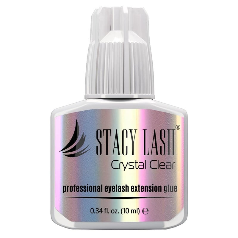 Stacy Lash غراء تمديد الرموش كريستال كلير من ستايسي (0.34 أونصة سائلة/10 مل) / وقت جفاف 1 ثانية / ثبات - 8 أسابيع / لاصق شفاف / مستلزمات احترافية - Image 1