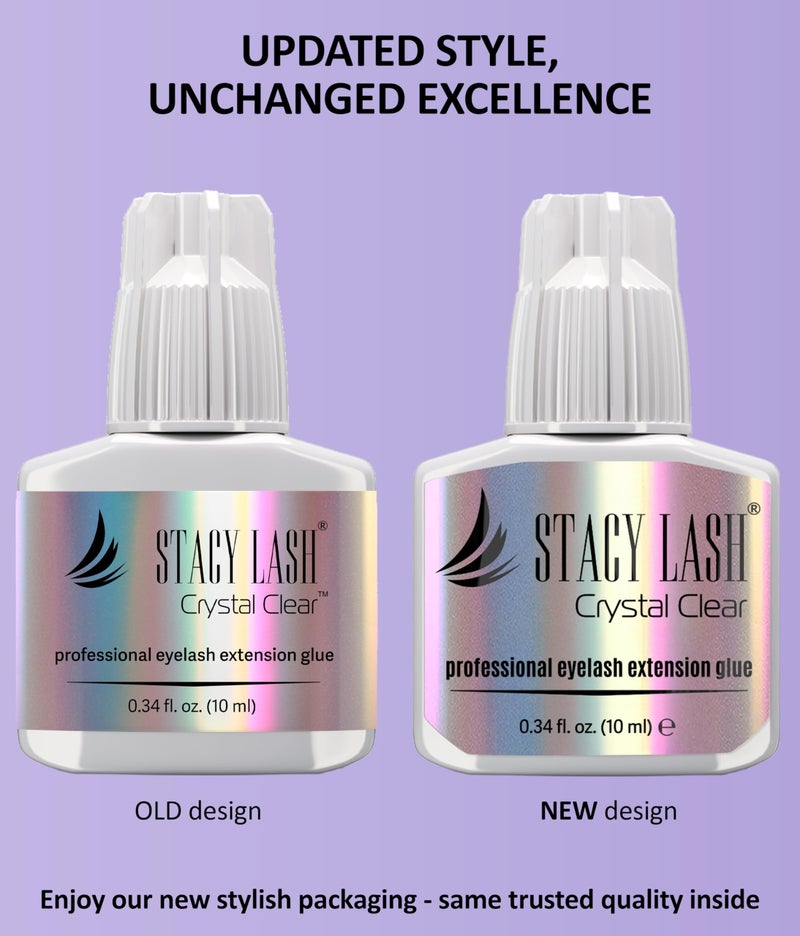 Stacy Lash غراء تمديد الرموش كريستال كلير من ستايسي (0.34 أونصة سائلة/10 مل) / وقت جفاف 1 ثانية / ثبات - 8 أسابيع / لاصق شفاف / مستلزمات احترافية - Image 3